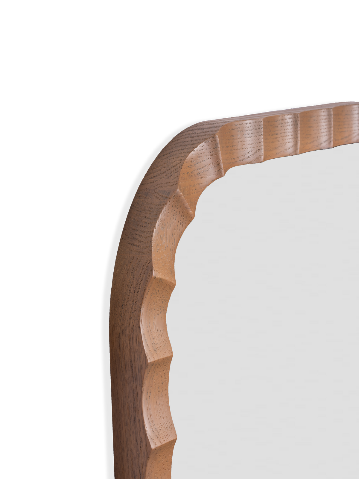 Ruffles Mirror in Oak - Detail