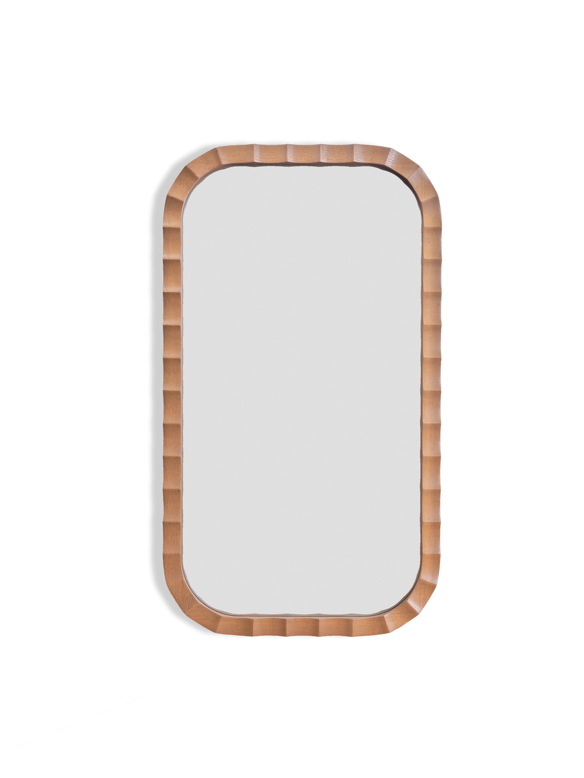 Ruffles Mirror in Oak - Front