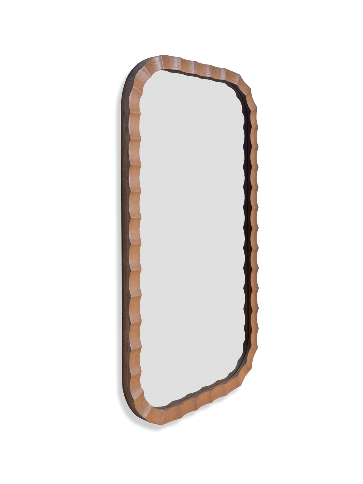 Ruffles Mirror in Oak - Side