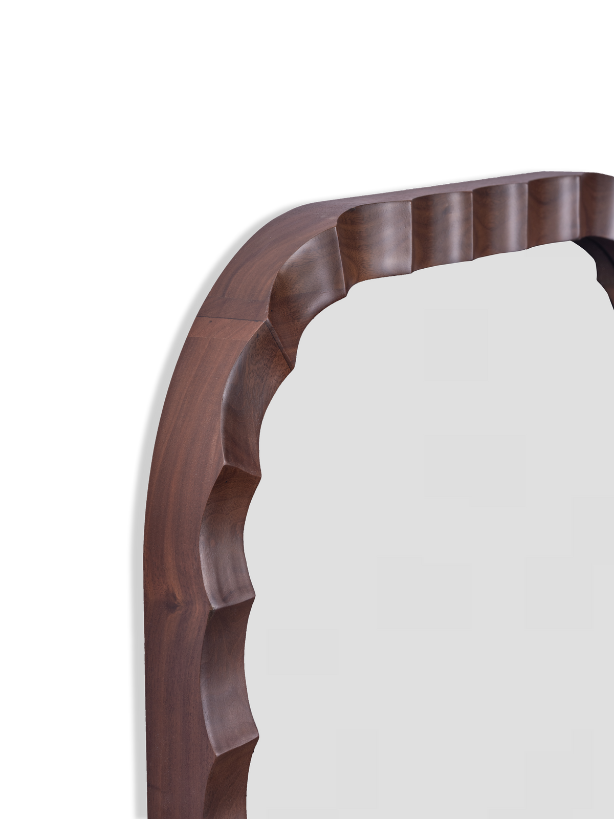 Ruffles Mirror in Walnut - detail