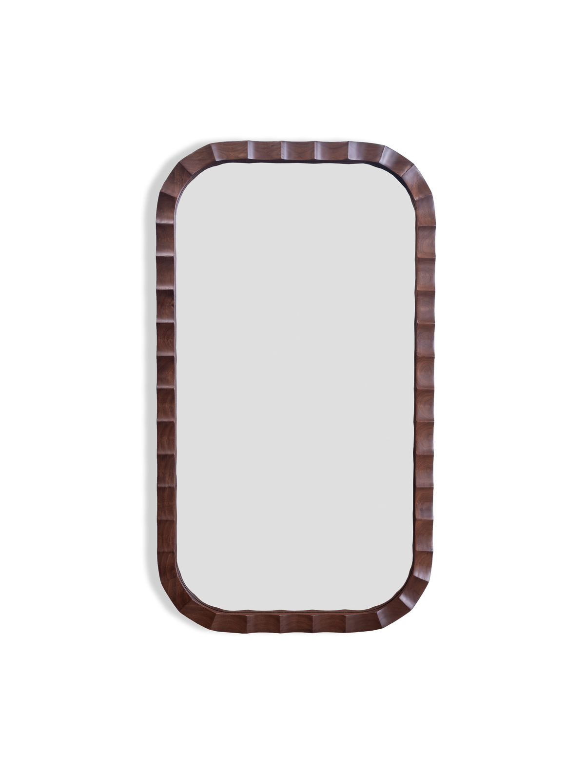 Ruffles Mirror in Walnut - front view